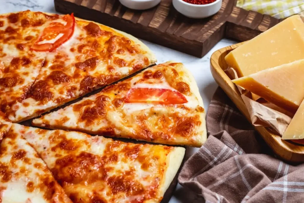 Pizza de quatro queijos, uma das melhores pizzas artesanais.