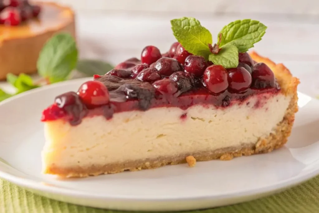 Cheesecake de frutas vermelhas.