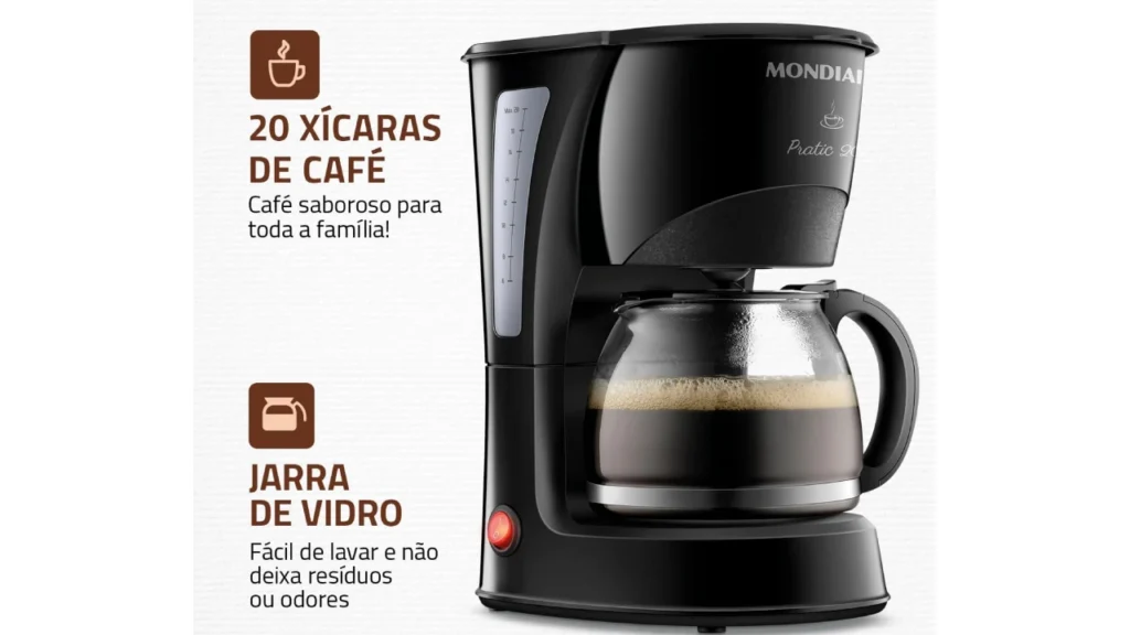 Cafeteira Elétrica Pratic 20X, Mondial, Preto, 600W, 220V - CN-01-20X: uma das Melhores Cafeteiras Elétricas do Mercado