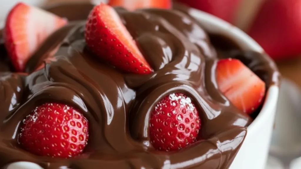 Recheio de bolos de chocolate com morangos
