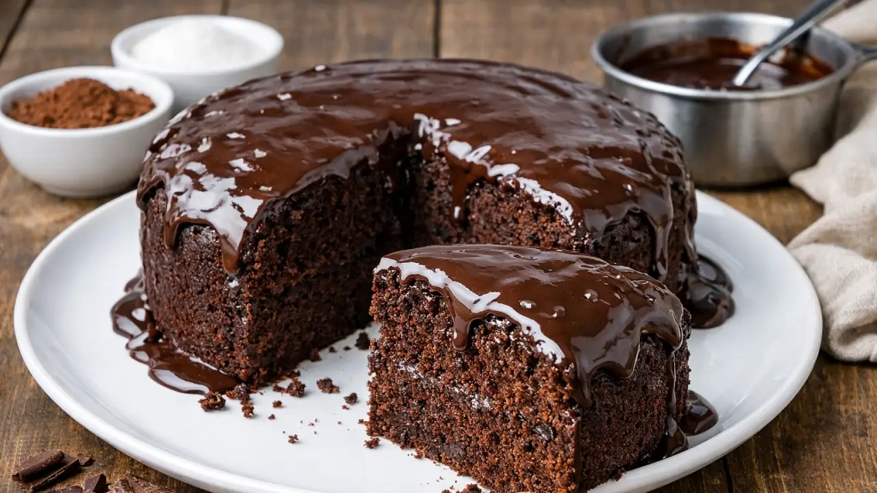 Bolo de chocolate com água