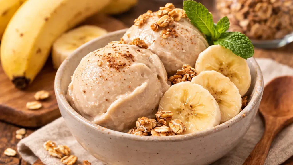 Sorvete de banana fit