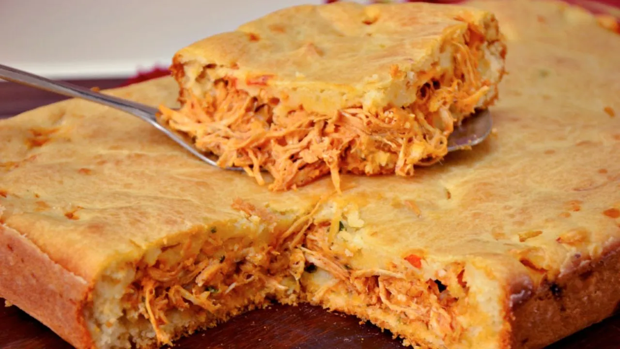 Torta de frango de liquidificador