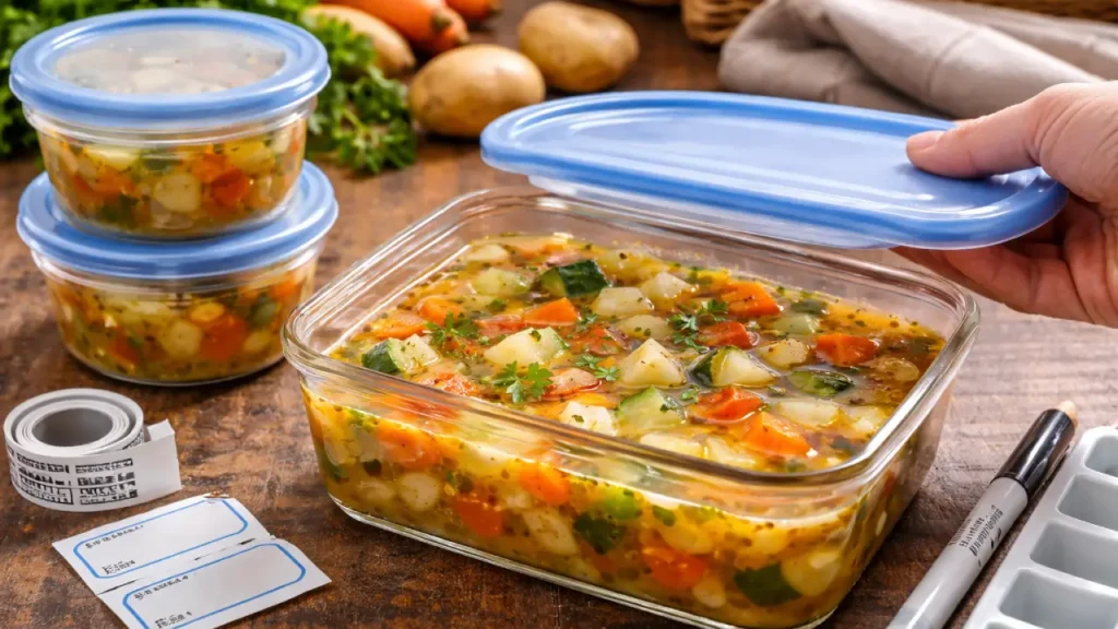 Como armazenar a sopa de legumes