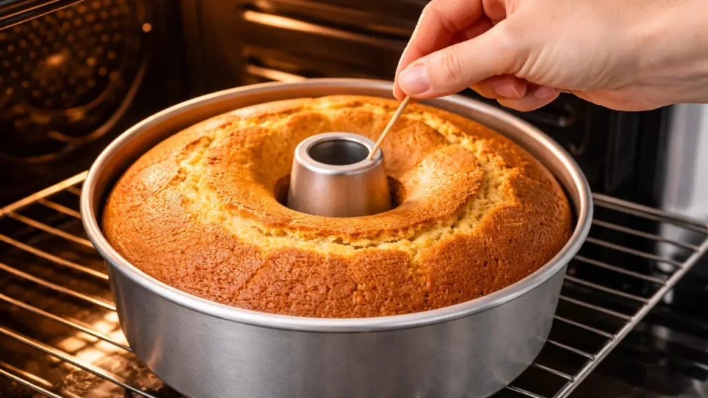 Verificando se o bolo está assando corretamente