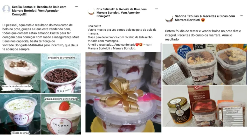 Depoimento das alunas do curso Bolos no Pote