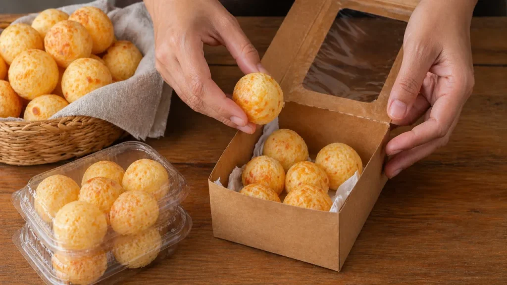 Bolinho de pão de queijo embalado para vender